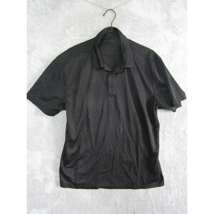 PORT AUTHORITY Black Performance Polo Shirt Men's Large Short Sleeve